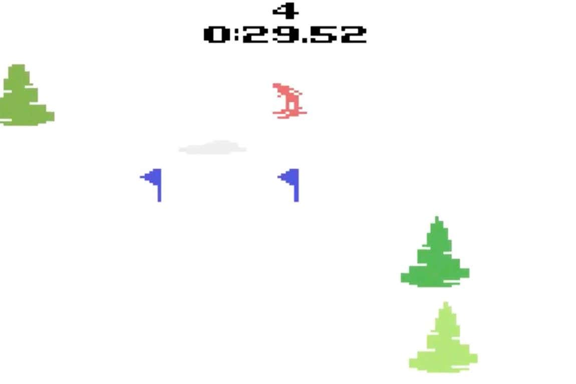 Screenshot from the Atari game Skiing