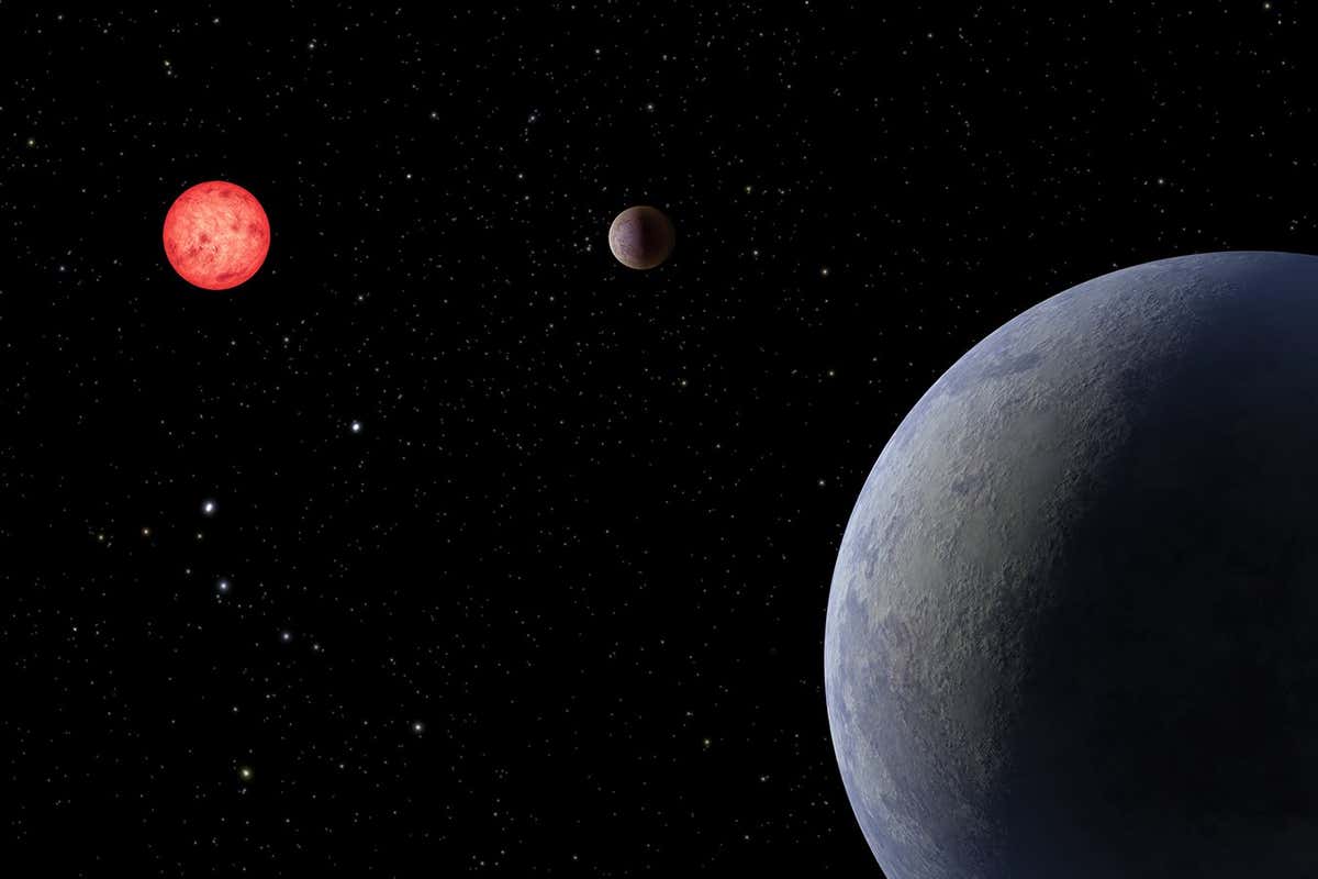 A super-Earth orbiting its red-dwarf