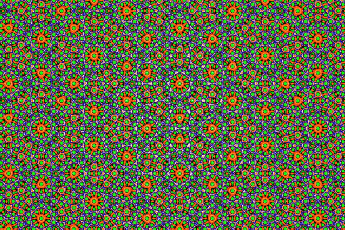 A computer-generated model of a quasicrystal pattern