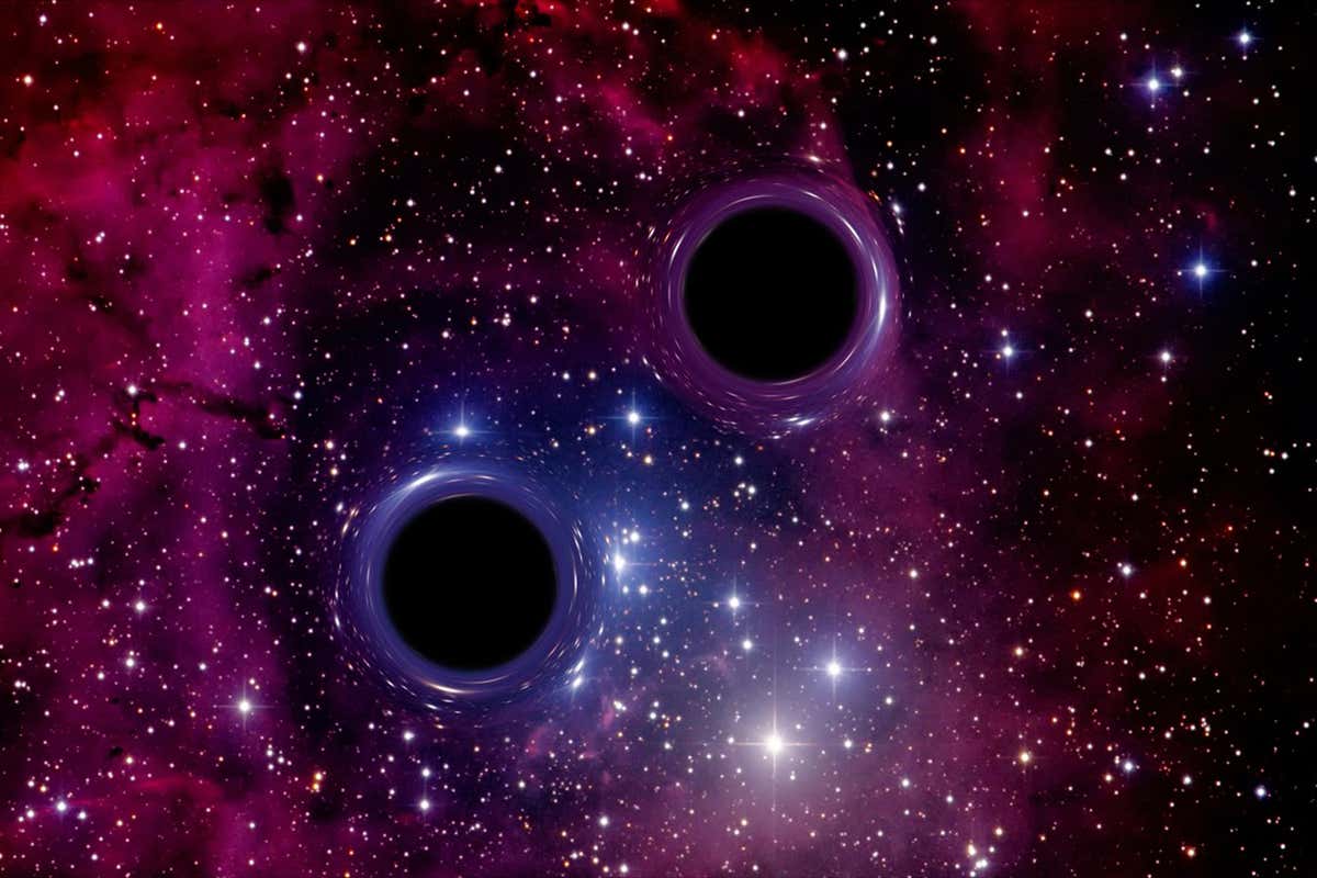 Artist's impression of a binary black hole system