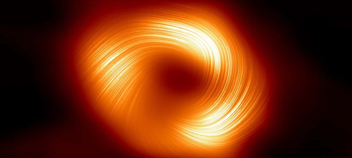 New view of our galaxy’s black hole reveals a swirling magnetic field