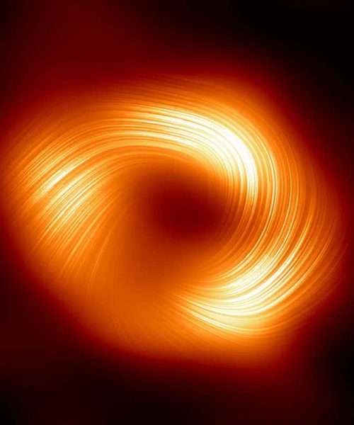 New view of our galaxy’s black hole reveals a swirling magnetic field