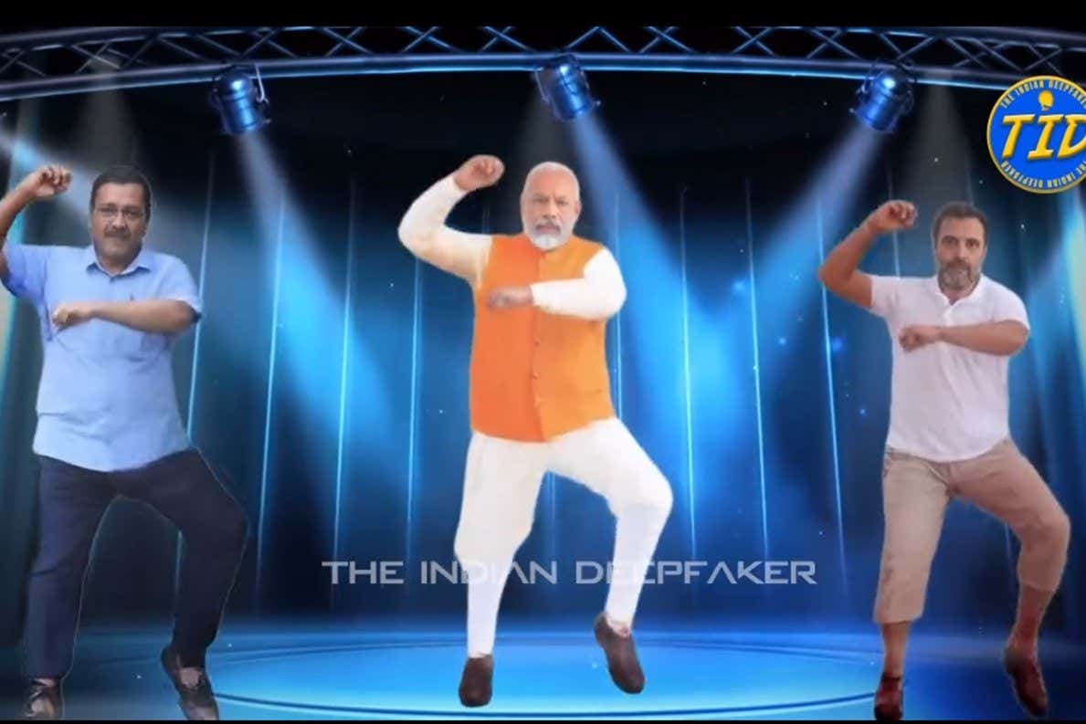 An AI-generated version of India's Prime Minister Narendra Modi dancing to Gangnam Style in a video produced by The Indian Deepfaker