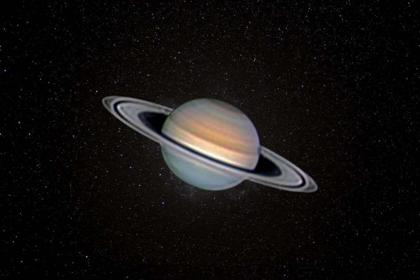 2T6AF4B the planet Saturn photographed with an amateur telescope