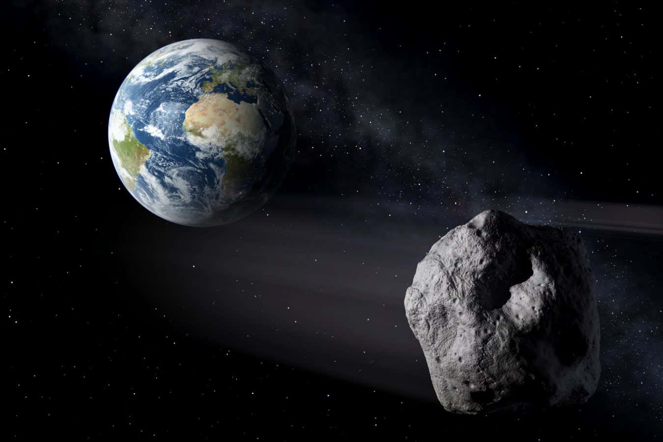 An illustration of a near-Earth object