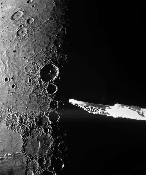BepiColombo snaps Mercury’s dark craters and volcanic plains