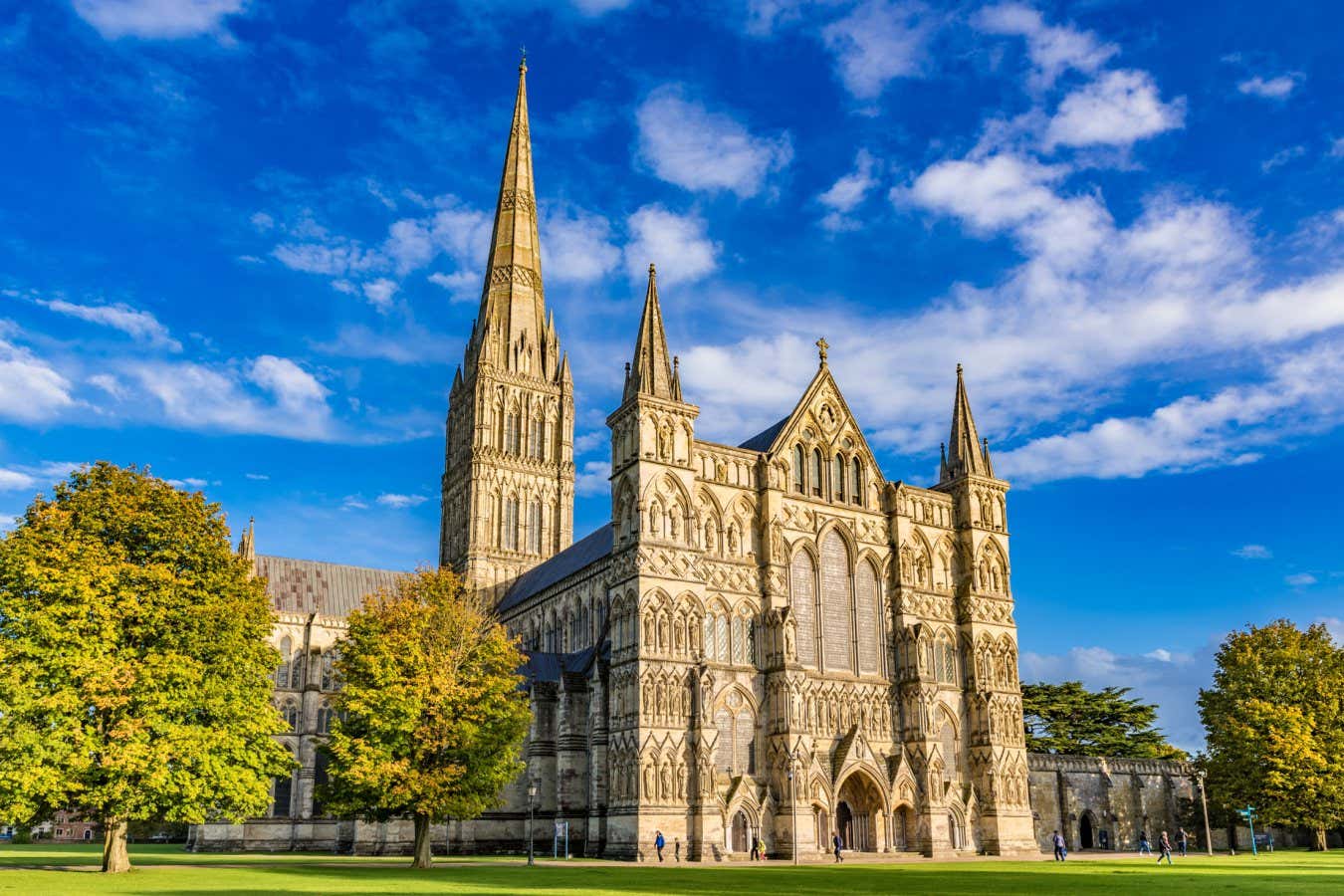 Salisbury Cathedral, formally known as the Cathedral Church of the Blessed Virgin Mary, an Anglican cathedral in Salisbury, England.