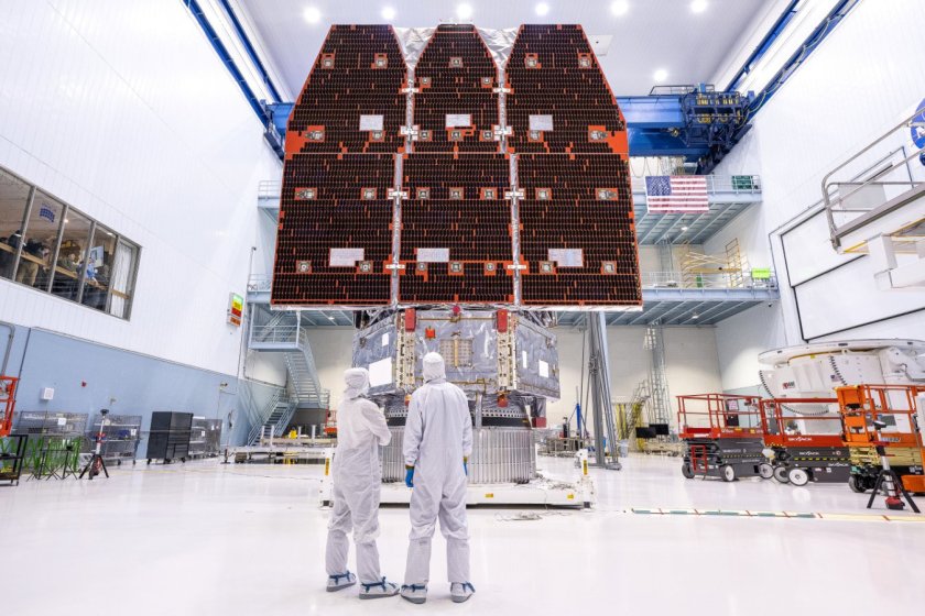 The telescope fully assembled at NASA's Goddard Space Flight Center in Greenbelt, Maryland