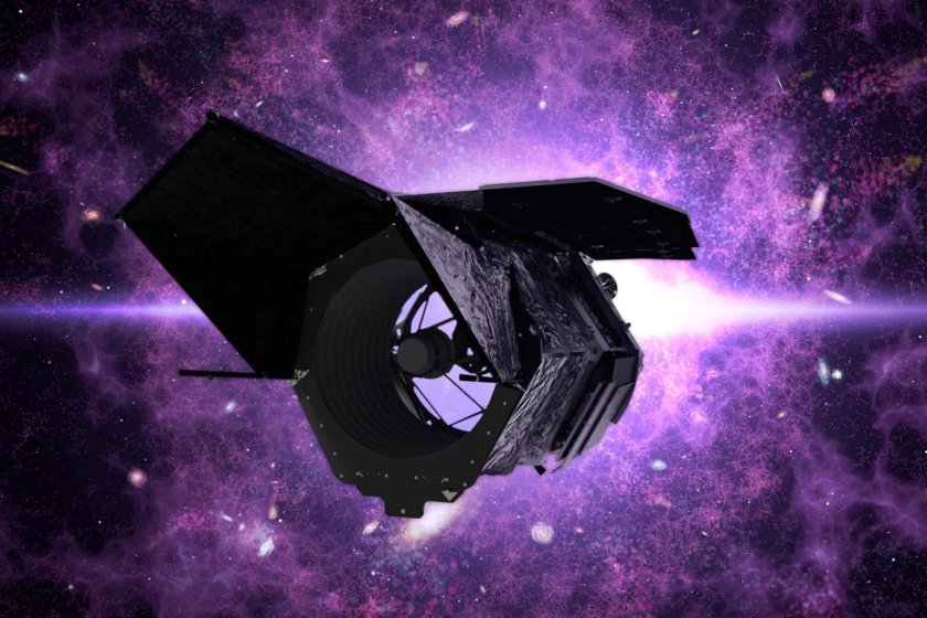 An artist's impression of the Nancy Grace Roman Space Telescope mapping the infrared universe